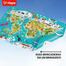 Quebra-Cabeça Mapa-Múndi Infantil 100 Peças 2 em 1 | Hape