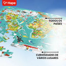 Quebra-Cabeça Mapa-Múndi Infantil 100 Peças 2 em 1 | Hape
