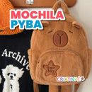 Mochila Pyba - Bolsa Escolar Capivara Pelúcia