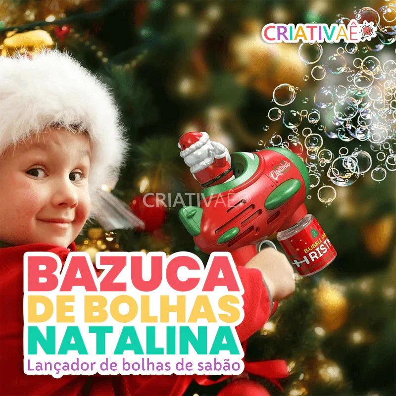 Bazuca de Bolhas Natalina - Lançador de Bolhas de Sabão