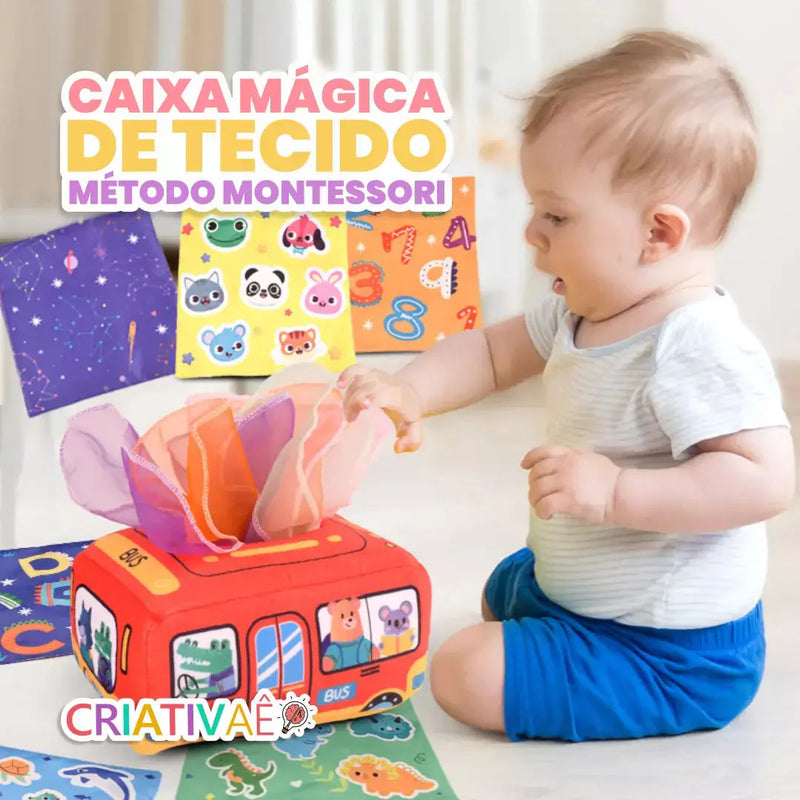 Caixa Mágica de Tecido Método Montessori para Aprendizado Sensorial