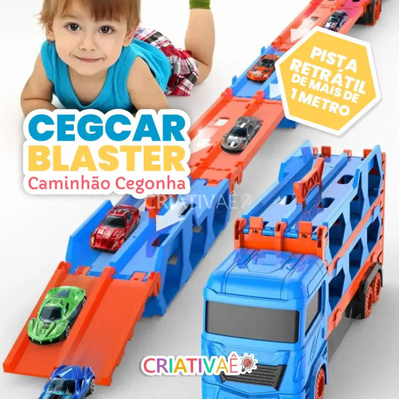 CegCar Blaster - Mega Caminhão Cegonha com Pista Retrátil Criativaê