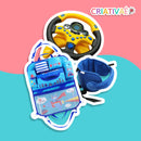 Combo Viagem de Carro (Organizador de carro + Almofada para cabeça + Volante Interativo)