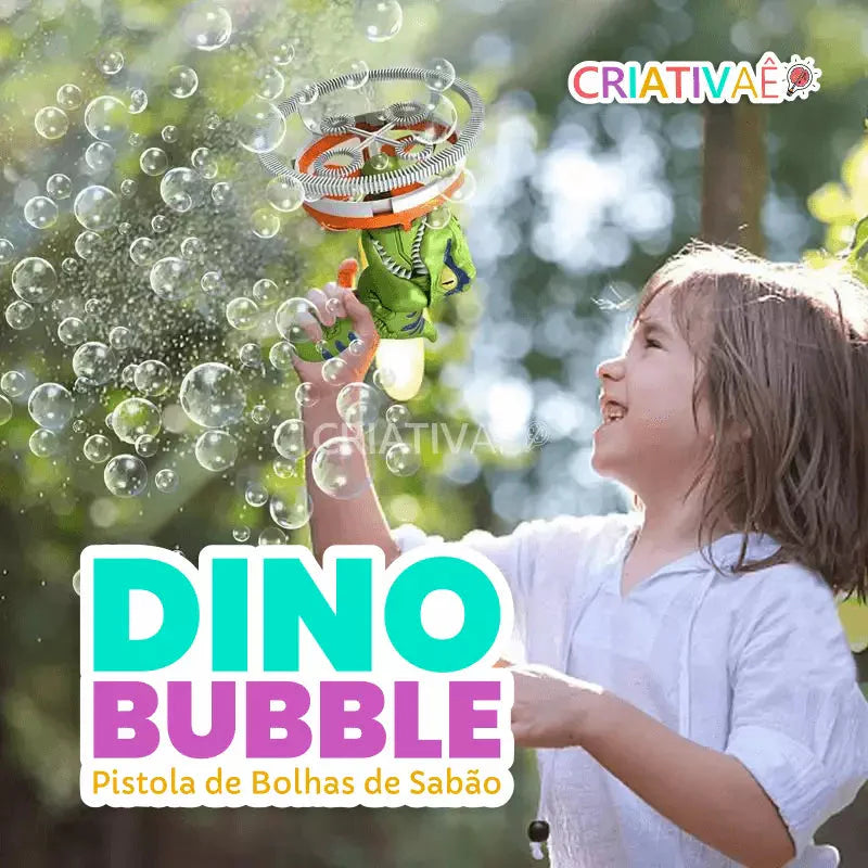 Dino Bubble Criativaê - Lançador Mágico de Bolhas Gigantes de Sabão