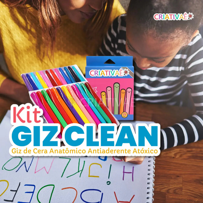 Giz Clean - KIT Giz de Cera Especial Antiaderente Atóxico