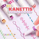 Kanettis - Kit de Canetinhas com Desenhos Estilo Rolo Carimbo