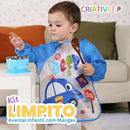Kit Limpito Premium com 3 Aventais Infantis com Mangas