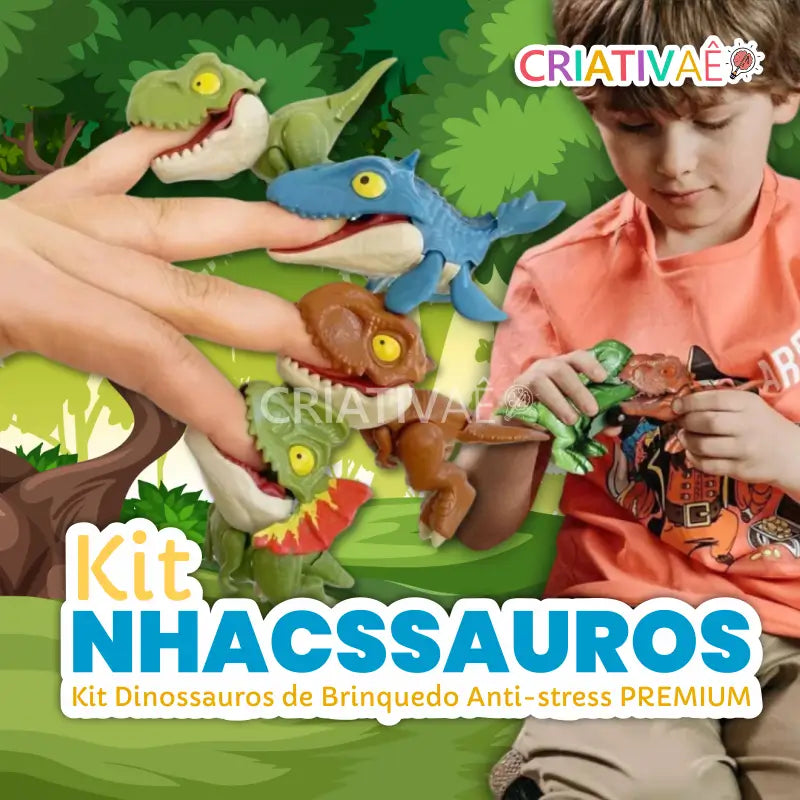 *Kit Nhacssauros Premium - Kit Dinossauros de Brinquedo Anti-stress
