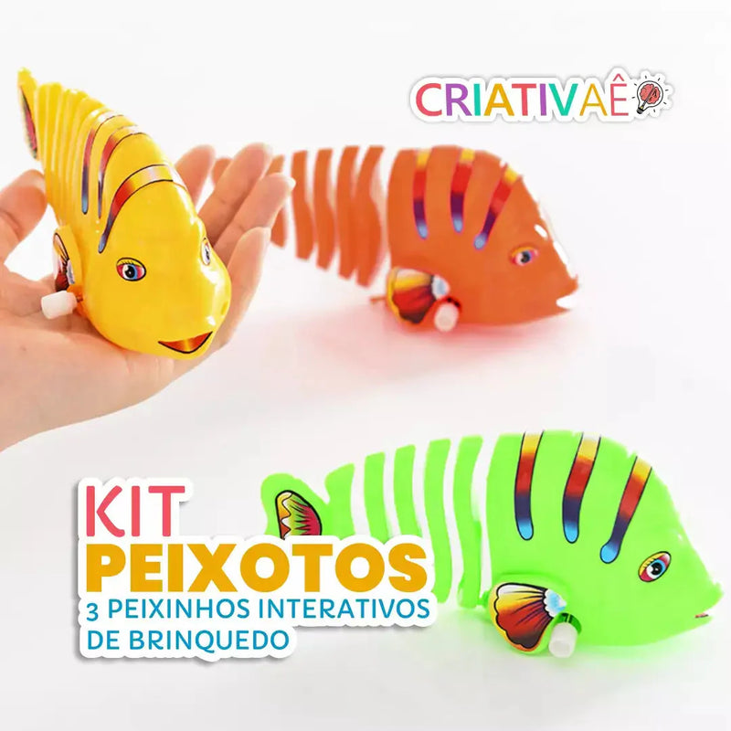 Kit Peixotos - 3 Peixinhos Interativos de Brinquedo