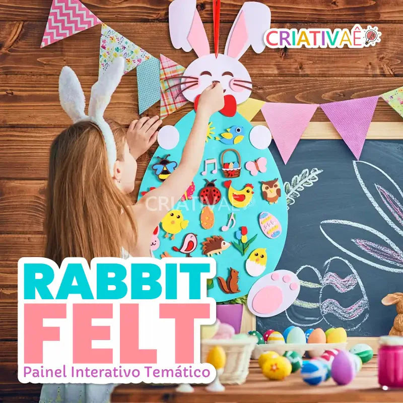 Rabbit Felt - Painel Interativo Temático de Coelho