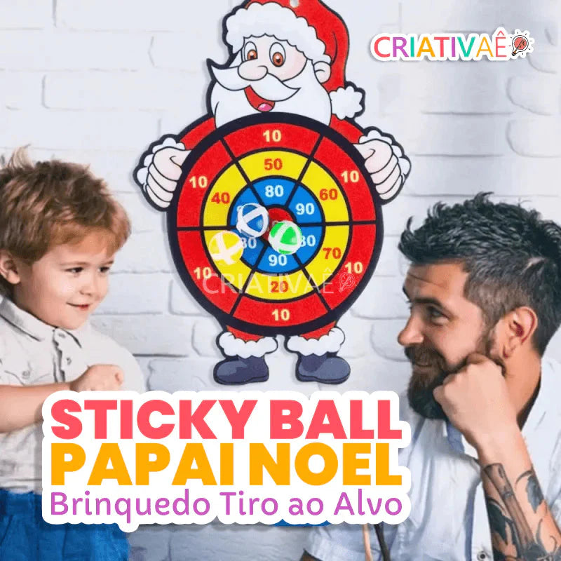 Sticky Ball Papai Noel -  Brinquedo de Bola ao Alvo