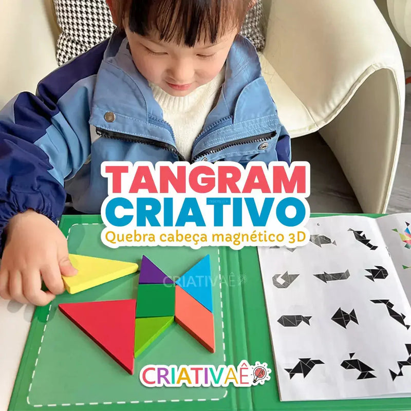 Tangram Criativo - Quebra cabeça magnético 3D
