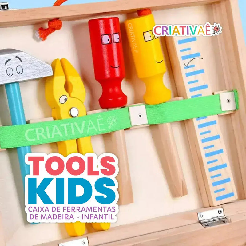 Tools Kids - Caixa de Ferramentas de Madeira Infantil